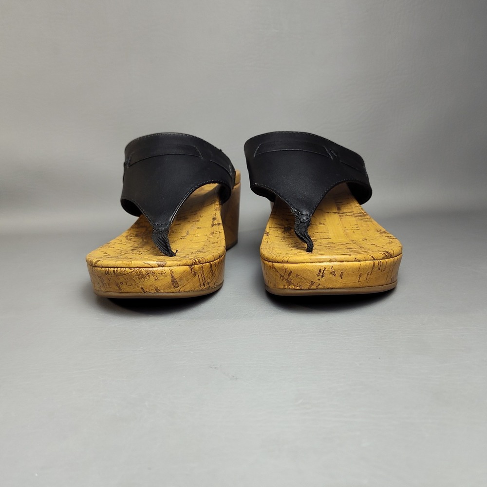 Vionic Atlantic Cameron Natural Womens Faux Leather Cork Thong Wedge Sz 7 - Picture 4 of 16